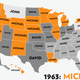 Illustration for article titled Map: Six Decades of the Most Popular Names for Boys, State-by-State